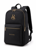 RuiGeShi Premium Backpack for Men & Women, Black Travel Laptop Backpack with Gold Embroidered Logo, Multi-Compartment Business Work Bag for Office, School, College & Daily Commute